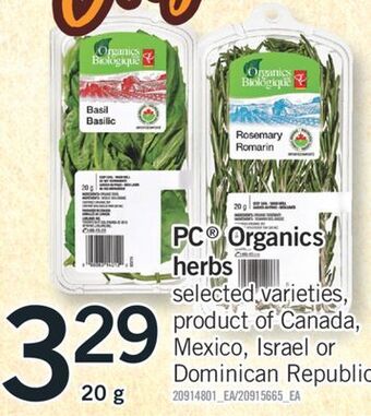 Fortinos Pc organics herbs, 20 g offer