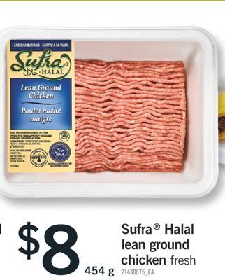 Fortinos Sufra halal ground chicken fresh offer