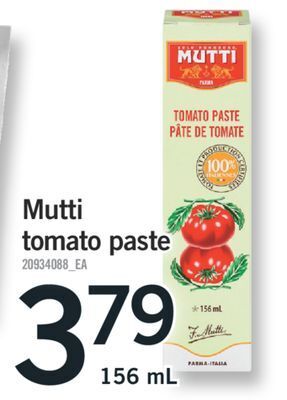 Fortinos Mutti tomato paste, 156 ml offer