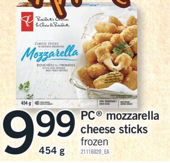 Fortinos Pc mozzarella cheese sticks, 454g offer