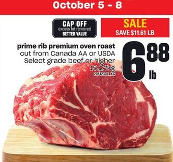 Loblaws Prime rib premium oven roast offer