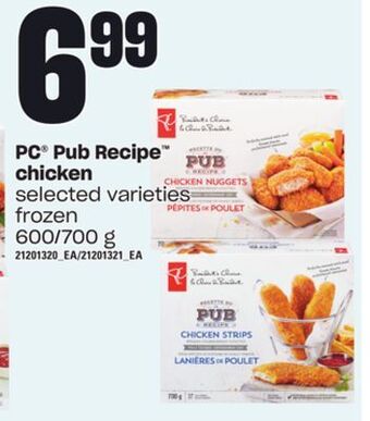 Loblaws Pc pub recipe chicken, 600/700 g offer