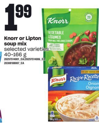 Loblaws Knorr or lipton soup mix offer