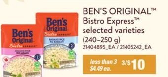 Loblaws Ben's original bistro express , 240–250 g offer