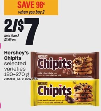 Loblaws Hershey's chipits, 180-270 g offer