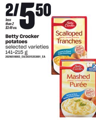 Loblaws Betty crocker potatoes, 141-215 g offer