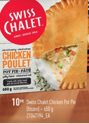 Loblaws Swiss chalet chicken pot pie, 650 g offer