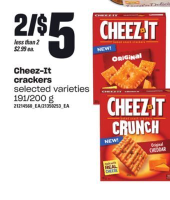 Loblaws Cheez-it crackers, 191/200 g offer