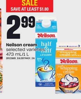 Loblaws Neilson cream, 473 ml/1 l offer