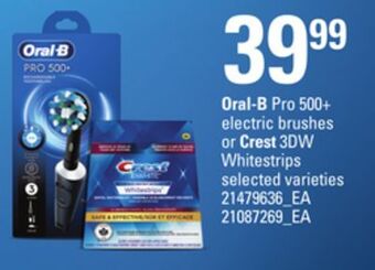 Loblaws Oral-b pro 500+ electric brushes or crest 3dw whitestrips offer