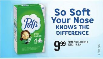 Loblaws Puffs plus lotion, 4's offer
