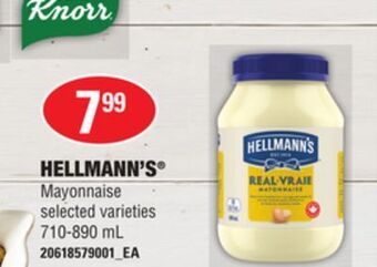 Loblaws Hellmann's mayonnaise, 710-890 ml offer