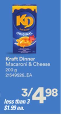 Loblaws Kraft dinner macaroni & cheese, 200 g offer