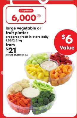 Loblaws Large vegetable or fruit platter, 1.58/2.2 kg offer