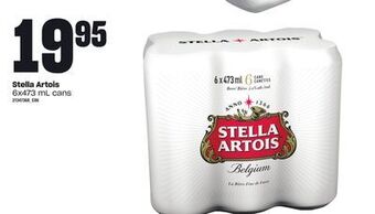 Loblaws Stella artois, 6x473 ml cans offer