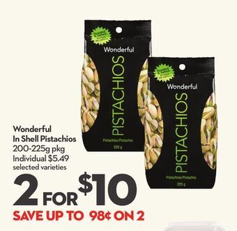 Longo's Wonderful in shell pistachios offer