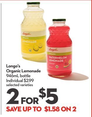 Longo's Longo's organic lemonade offer