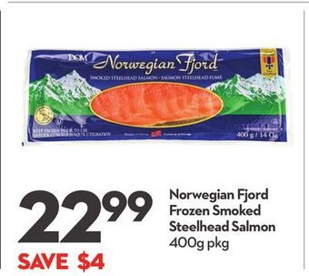 Longo's Norwegian fjord frozen smoked steelhead salmon offer