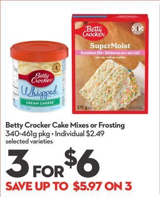 Longo's Betty crocker cake mixes or frosting offer