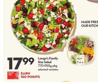 Longo's Longo's family size salad offer