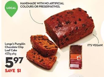 Longo's Longo's pumpkin chocolate chip loaf cake offer