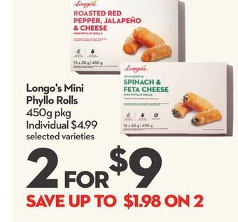 Longo's Longo's mini phyllo rolls offer