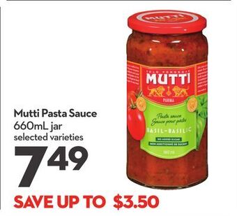 Longo's Mutti pasta sauce offer