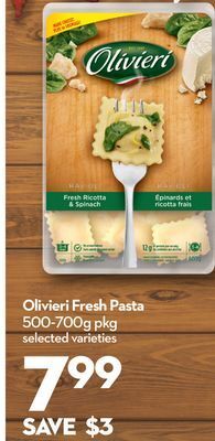 Longo's Olivieri fresh pasta offer