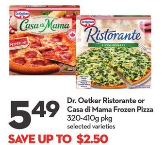 Longo's Dr. oetker ristorante or casa di mama frozen pizza offer