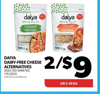 Real Canadian Superstore Daiya dairy-free cheese alternatives, 170-220 g offer