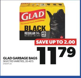 Real Canadian Superstore Glad garbage bags, 20-40's offer