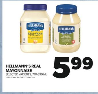 Real Canadian Superstore Hellmann's real mayonnaise, 710-890 ml offer