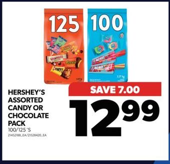 Real Canadian Superstore Hershey's assorted candy or chocolate pack, 100/125 's offer
