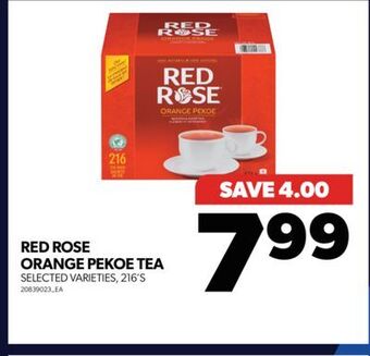 Real Canadian Superstore Red rose orange pekoe tea, 216's offer