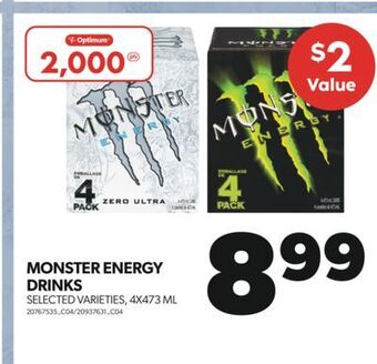 Real Canadian Superstore Monster energy drinks, 4x473 ml offer