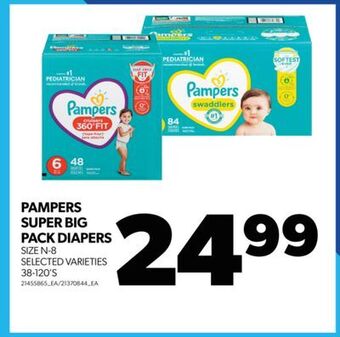 Real Canadian Superstore Pampers super big pack diapers, 38-120's offer