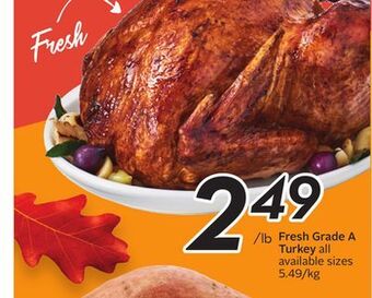 Sobeys Fresh grade a turkey offer