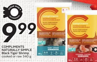 Sobeys Naturally simple black tiger shrimp offer