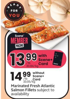Sobeys Marinated fresh atlantic salmon fillets offer