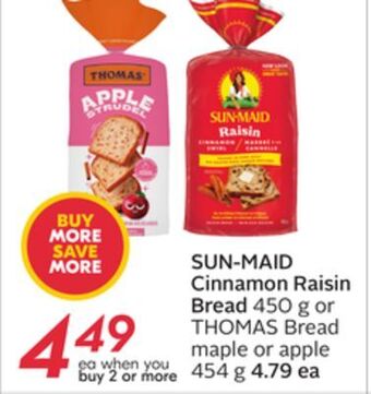 Sobeys Sun-maid cinnamon raisin bread offer