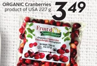 Sobeys Organic cranberries offer