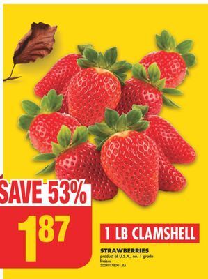 No Frills Strawberries, 1 lb clamshell offer