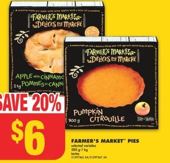 No Frills Farmer's market pies, 580 g-1 kg offer