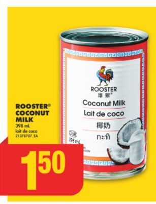 No Frills Rooster coconut milk, 398 ml offer