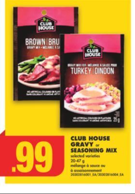 No Frills Club house gravy or seasoning mix, 20-47 g offer