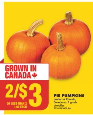 No Frills Pie pumpkins offer