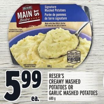 Metro Reser's creamy mashed potatoes or garlic mashed potatoes offer