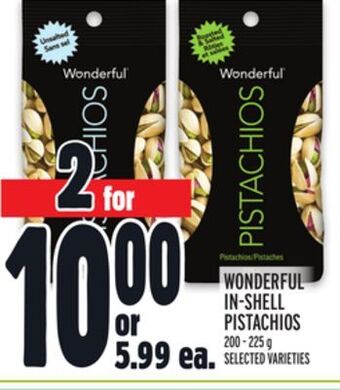 Metro Wonderful in-shell pistachios offer