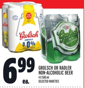 Metro Grolsch or radler non-alcoholic beer offer