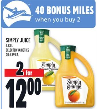 Metro Simply juice offer